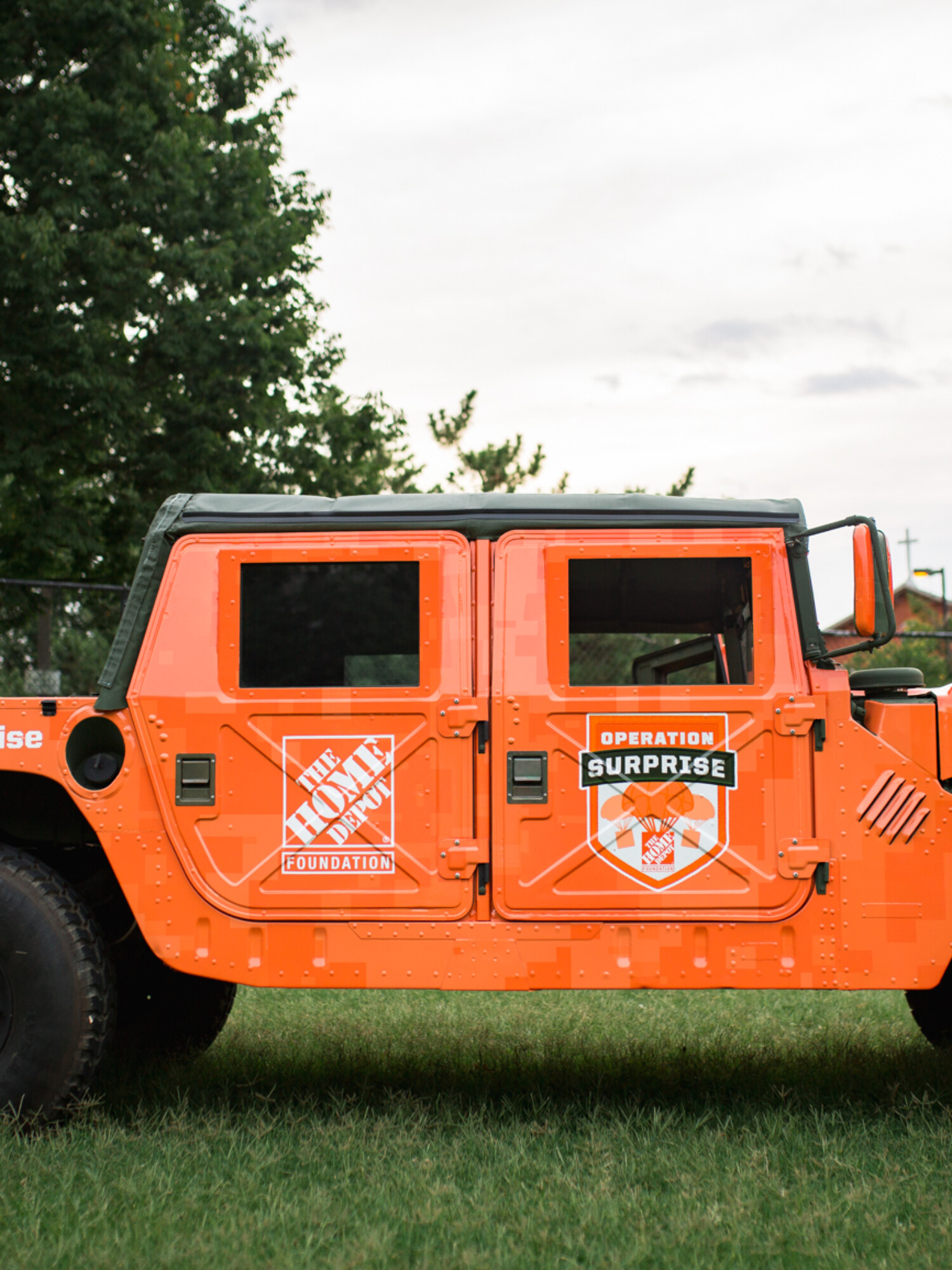 Yes, we did wrap a real hummer. It became another memorable surprise for veterans and a great photo opp at different project sites.